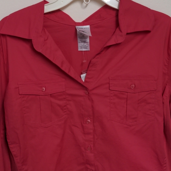 New raspberry pink camp shirt 2x plus 18 20 stretc - Picture 2 of 4